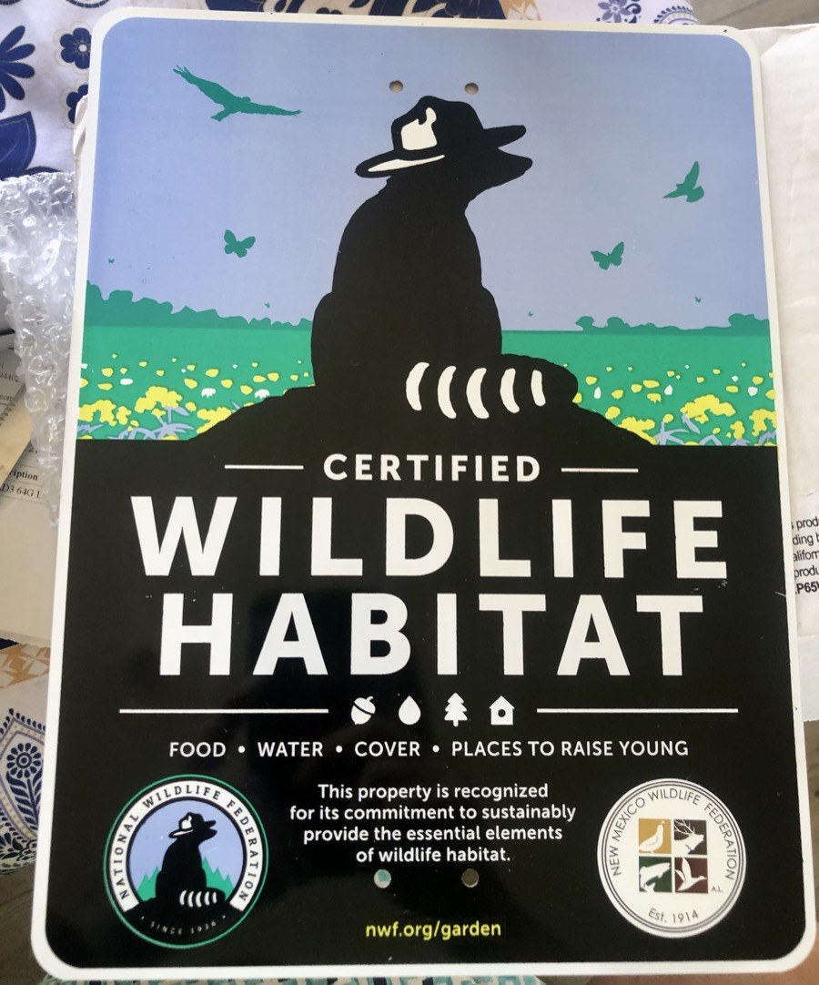 Certified Wildlife Habitat sign
